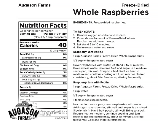 Augason Farms: Freeze-Dried Whole Raspberries Can